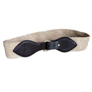 Talbots Jute Stretch Brown Leather Belt